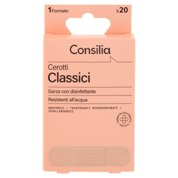 Consilia Cerotti Classici con Garza Disinfettante Monoformato 20 pezzi