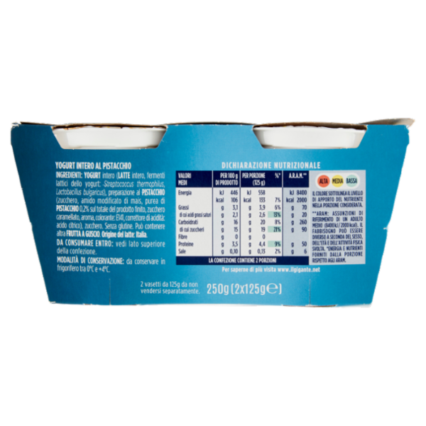 IL GIGANTE Yogurt Intero Pistacchio 2 x 125 g