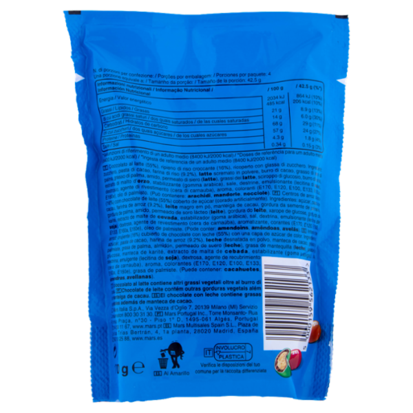 M&M's Snack Crispy Confetti al Cioccolato con Riso Soffiato 170 g