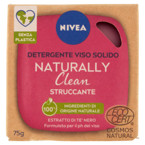 Nivea Naturally Clean Detergente Viso Solido Struccante 75 g