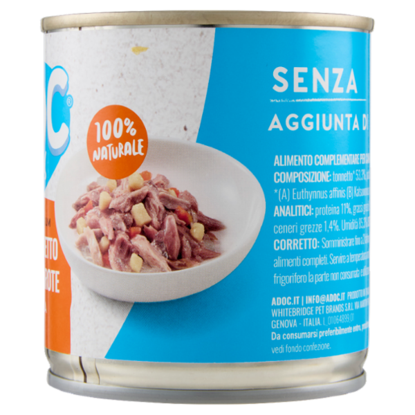 ADoC For Dogs Naturally Premium Filetti di Tonnetto con Patate e Carote in Gelatina 285 g