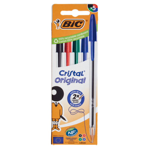 Bic Cristal Original Penna a sfera 1.0mm 5 pz