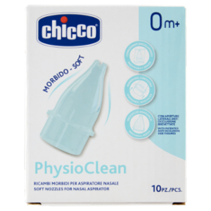 Chicco PhysioClean Ricambi Morbidi Per Aspiratore Nasale 0m+ 10 Pz