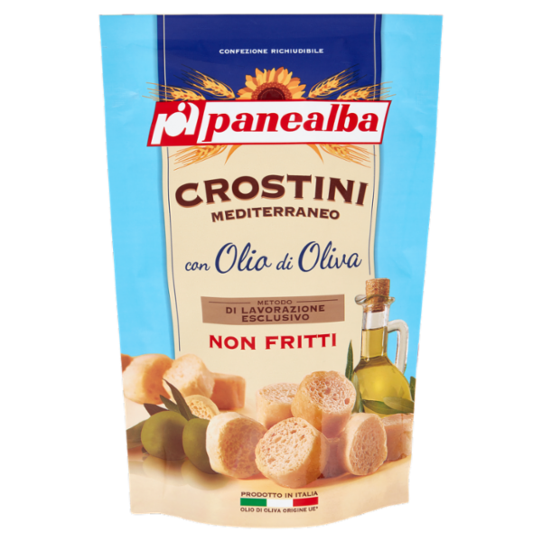 panealba Crostini Mediterraneo con Olio di Oliva 100 g