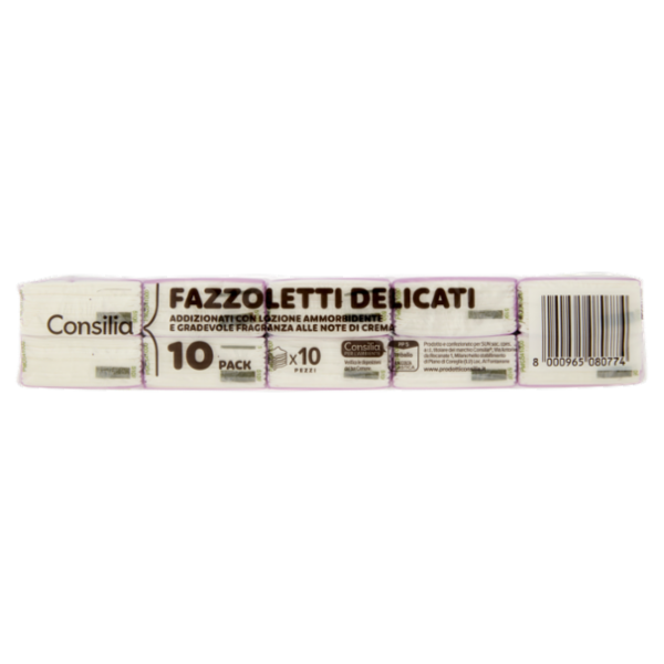 Consilia Fazzoletti di Carta 4 Veli Idratanti 10x10 pacchetti