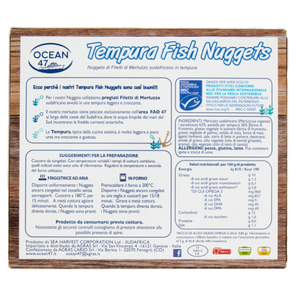 Ocean 47 Tempura Fish Nuggets Congelati 200 g