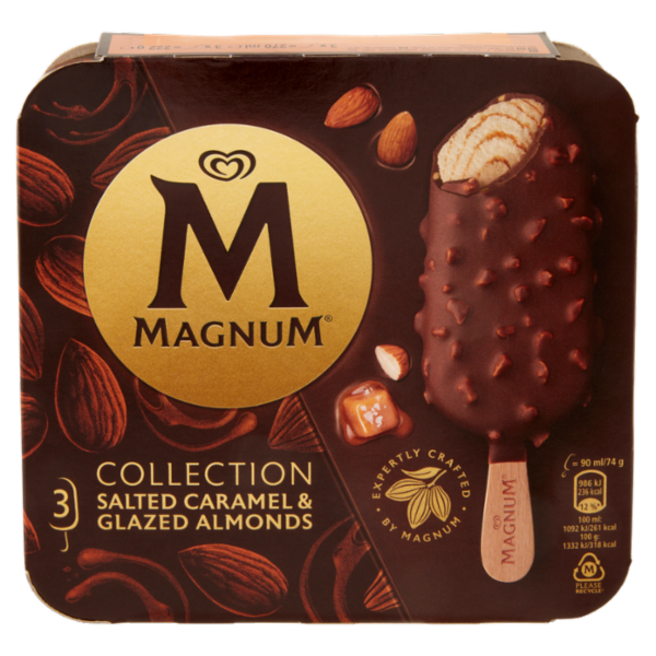 Magnum Collection Salted Caramel & Glazed Almonds 3 x 74 g