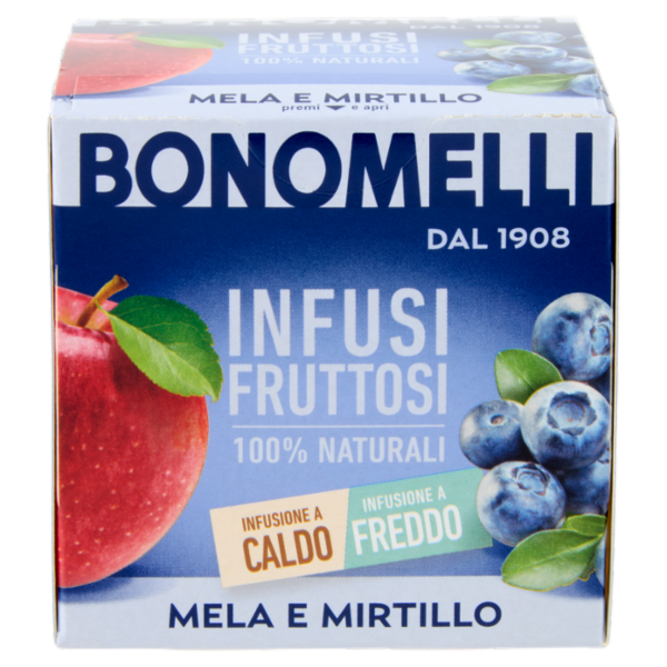 Bonomelli Infusi Fruttosi 100% Naturali Mela e Mirtillo 12 Filtri 24 g
