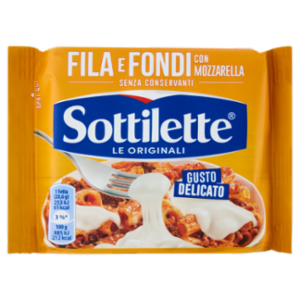Sottilette Fila e Fondi Con Mozzarella - Formaggio Fuso a Fette - 200 g