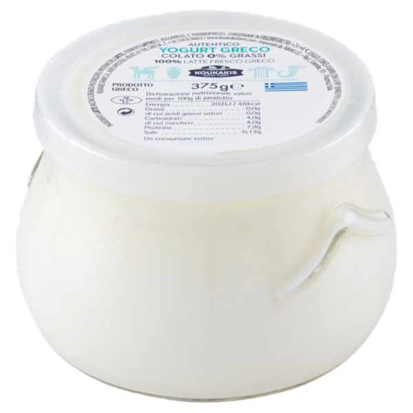 Koukaki Dairy Farm Yogurt Greco Colato 0% Grassi 375 g