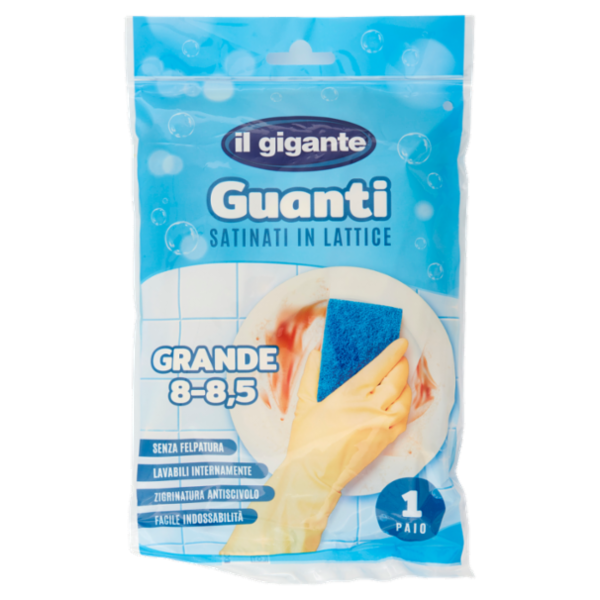IL GIGANTE Guanti Satinati in Lattice Grande 8 - 8,5 1 Paio