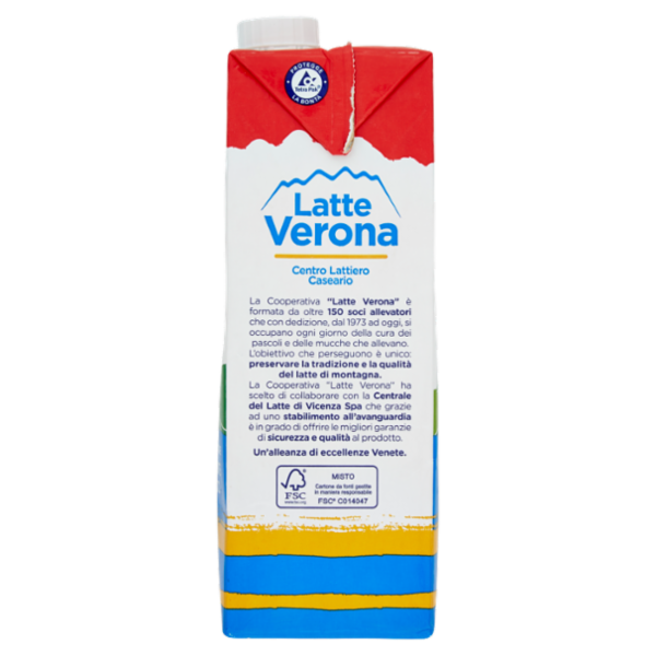 Latte Verona Latte della Lessinia a Lunga Conservazione Parzialmente Scremato 1 litro