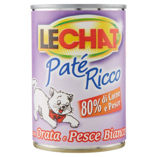 LeChat Paté Ricco con Orata e Pesce Bianco 400 g