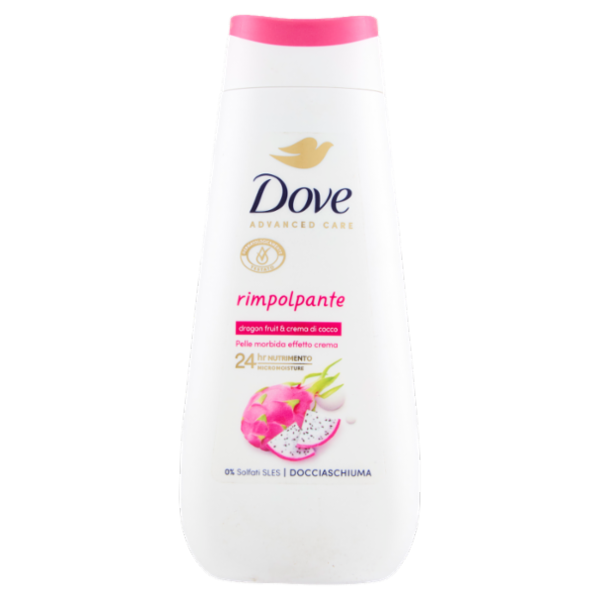 Dove Advanced Care Docciaschiuma rimpolpante dragon fruit & crema di cocco 225 ml