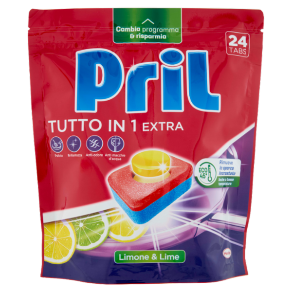 PRIL Tutto in 1 Extra Tabs Limone & Lime 24pz (398,4g)