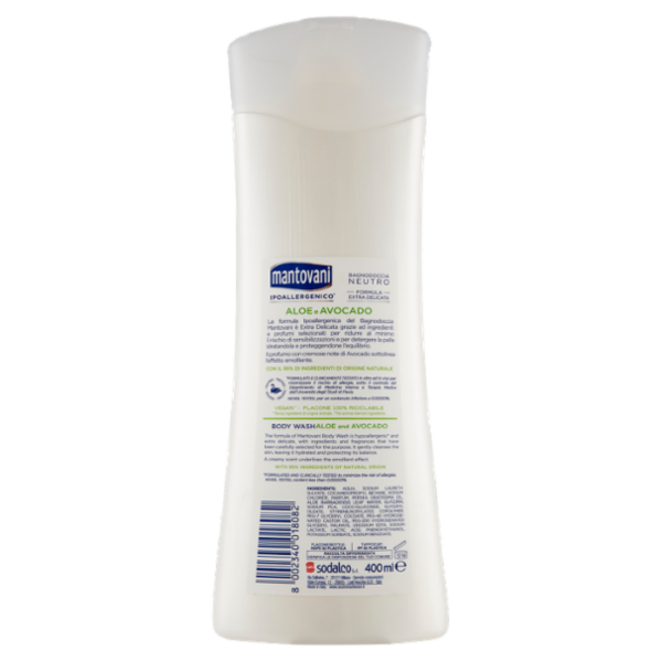 mantovani Bagnodoccia Neutro Aloe e Avocado 400 ml