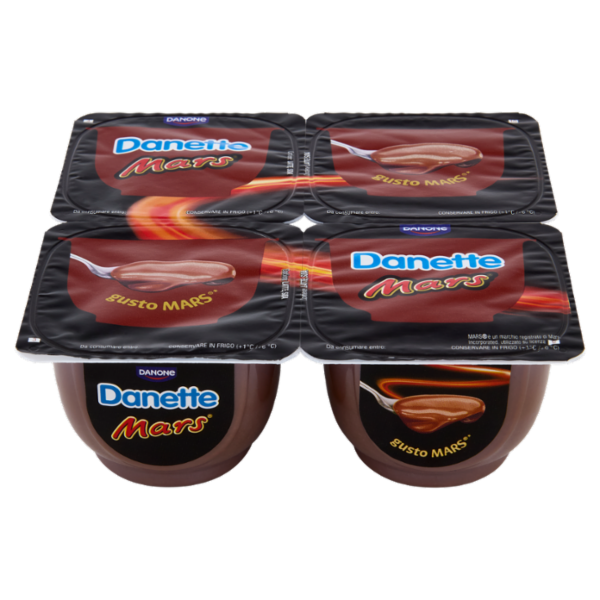 DANETTE Mars, Budino con Caramello Salato, Cioccolato e Cacao, 4x115g