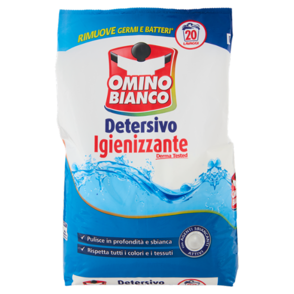 Omino Bianco Detersivo in Polvere Igienizzante 20 Lavaggi 1100 g