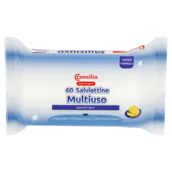 Consilia Saper Scegliere Salviettine Multiuso Superfici dure al Limone 60 pz