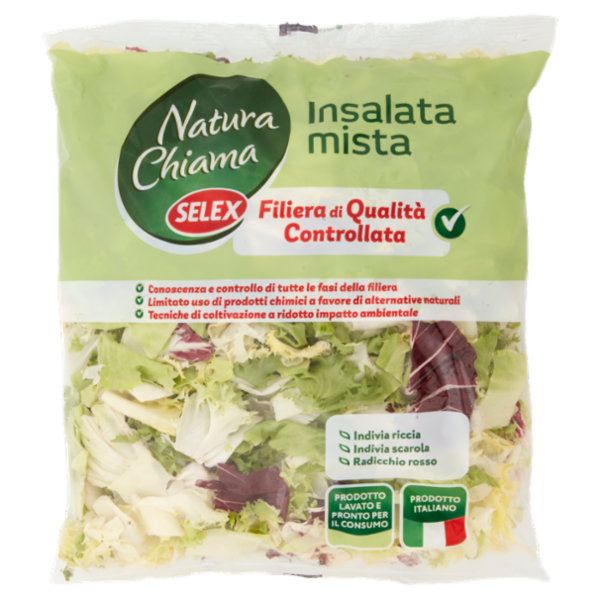 Selex Natura Chiama Insalata Mista Lavata e Pronta per il Consumo 350 g