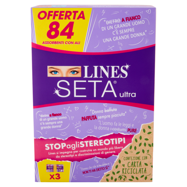 Lines Seta ultra Assorbenti con Ali 84 pz
