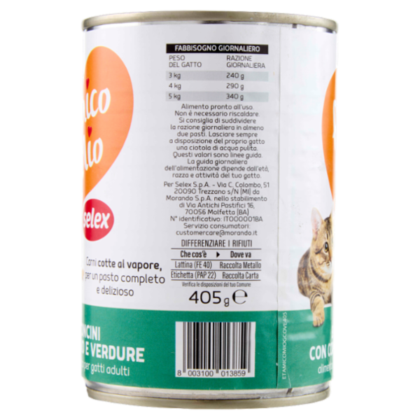 Selex Amico Mio Bocconcini per Gatto con Coniglio e Verdure 405 g