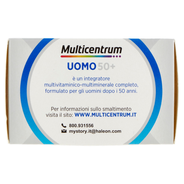 Multicentrum Uomo 50+ Integratore Multivitaminico con Vitamina D, B12, Calcio e Magnesio 30 cpr 40 g