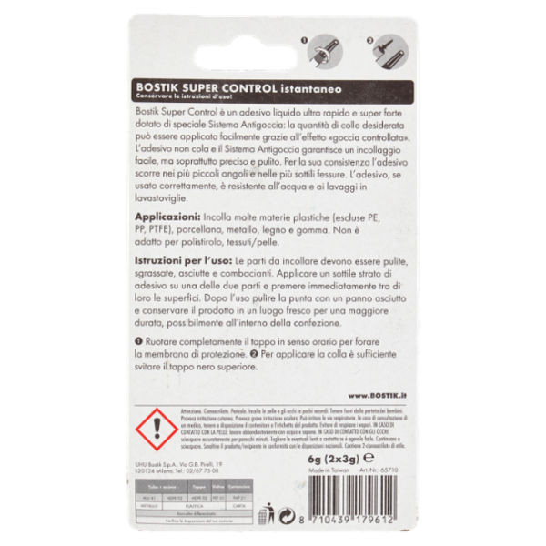 Bostik Super Control istantaneo liquido 2 x 3 g