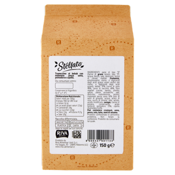 Riva Stellato Tramezzino Kebab, Pomodoro e Cipolla 150 g