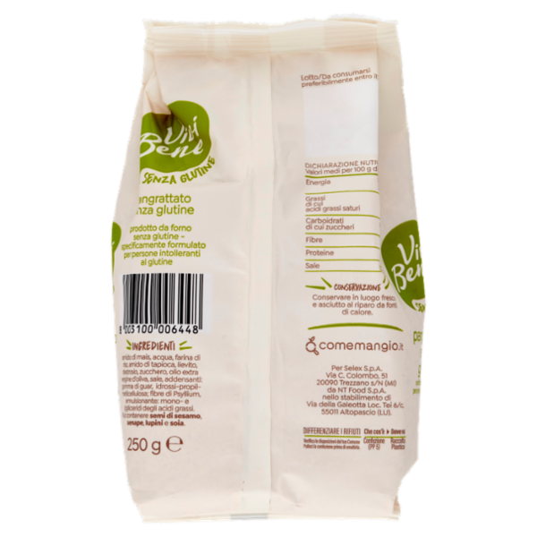 Vivi Bene Senza Glutine Pangrattato Senza Glutine 250 g