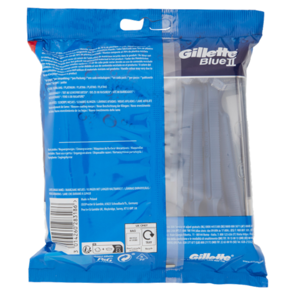 Gillette Blue II Rasoio da Uomo Usa e Getta a 2 Lame, 20 Rasoi