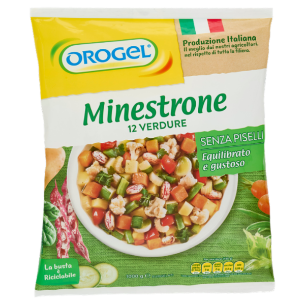 Orogel Minestrone 12 Verdure Senza Piselli Surgelati 1000 g