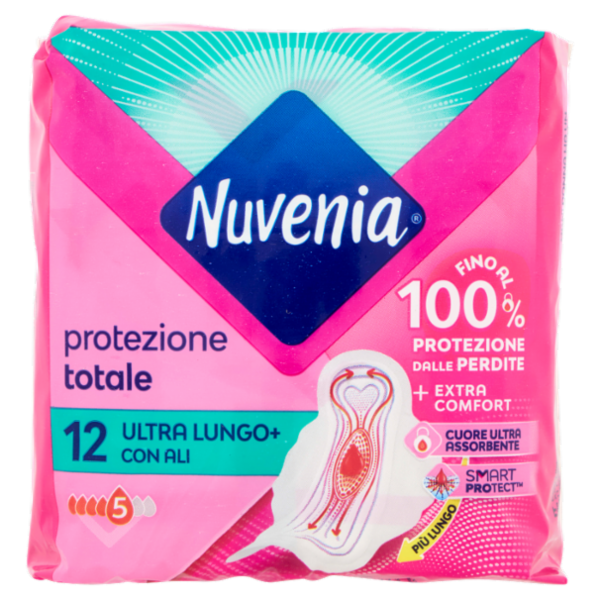 Nuvenia protezione totale Ultra Lungo+ con Ali 12 pz