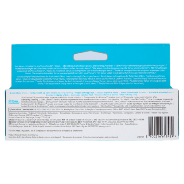 Gillette Venus Smooth Lamette di ricambio per Rasoi da Donna 7 Ricariche