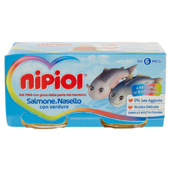 nipiol Salmone e Nasello con verdure Omogeneizzato 2 x 80 g
