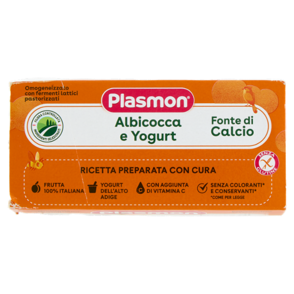 Plasmon Omogeneizzato con fermenti lattici pastorizzati Albicocca e Yogurt 2 x 120 g