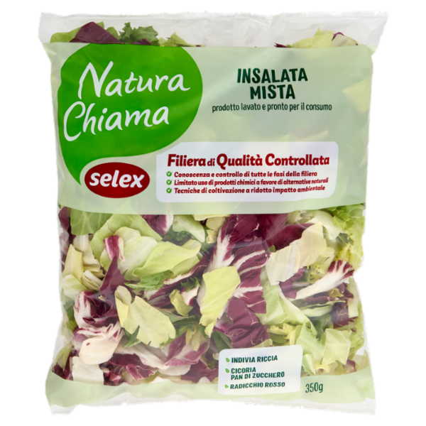 Selex Natura Chiama Insalata Mista Lavata e Pronta per il Consumo 350 g