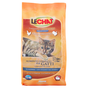 LeChat Croccantini Con Carne Fresca Pollo e Tacchino 1,5 Kg