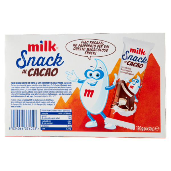Milk Snack al Cacao 4 x 30 g
