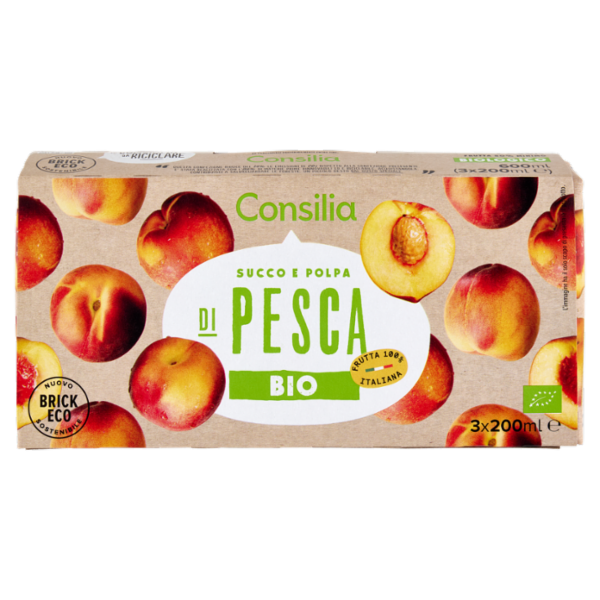 Consilia Succo e Polpa di Pesca Biologico 3x200 ml