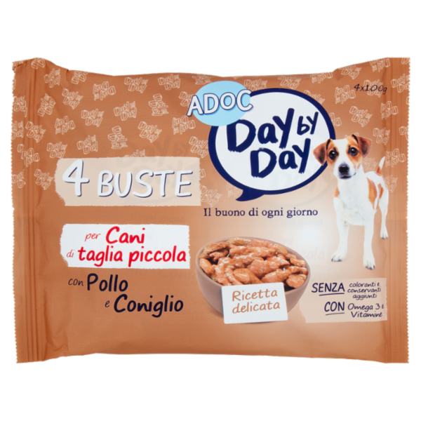 ADoC Day by Day per Cani di taglia piccola con Pollo e Coniglio 4 x 100 g
