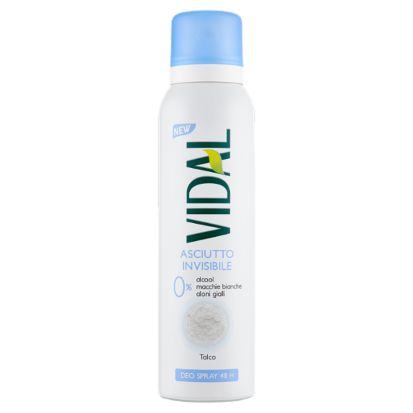 Vidal Asciutto Invisibile Talco Deo Spray 48 h 150 ml