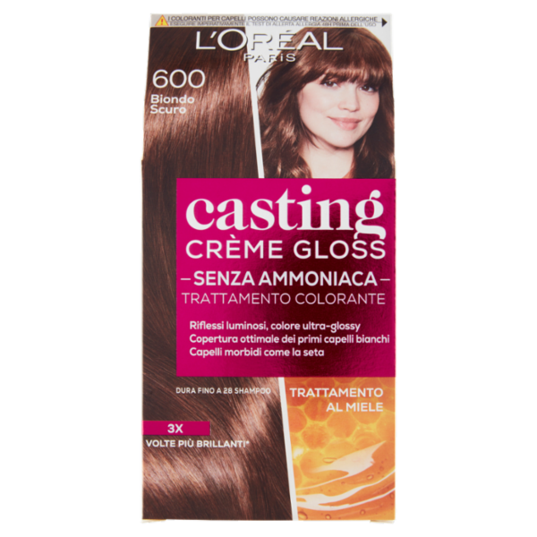 L'Oréal Paris Tinta Capelli Casting Creme Gloss, Senza Ammoniaca, 600 Biondo Scuro