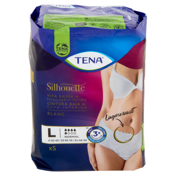 Tena Silhouette Vita Bassa Biancheria Intima Normal L Blanc 5 pz