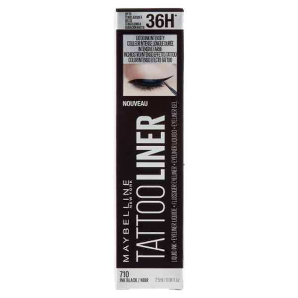 Maybelline New York Eyeliner Tattoo Liner Liquid Ink, A Lunga Tenuta, Nero