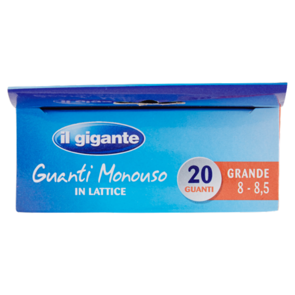 IL GIGANTE Guanti Monouso in Lattice Grande 8 - 8,5 20 Guanti
