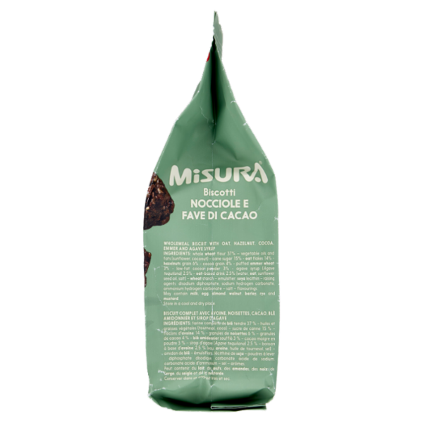 Misura Naturìcca Biscotti Nocciole e Fave di Cacao Plant Based 260 g