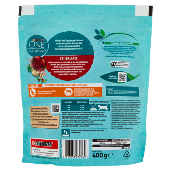 PURINA ONE DualNature Sterilizzato Mirtillo Rosso e Salmone 400g