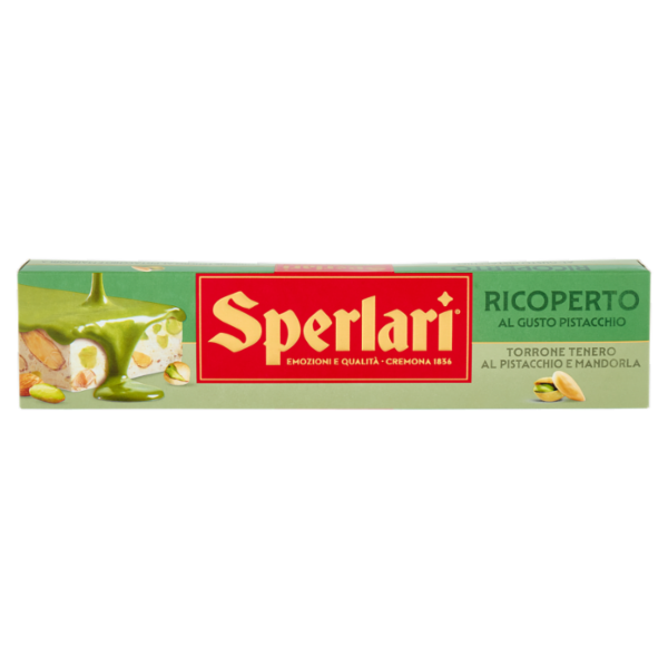 Sperlari Ricoperto al Gusto Pistacchio Torrone Tenero al Pistacchio e Mandorla 200 g