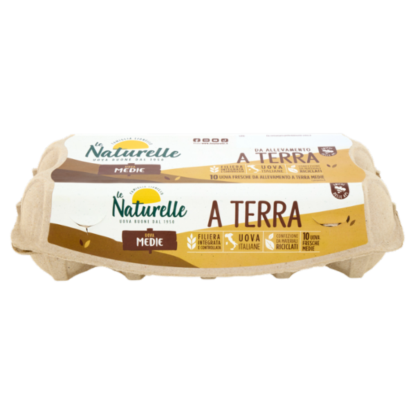 le Naturelle 10 Uova Fresche da Allevamento a Terra Medie
